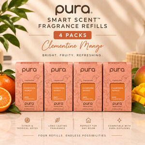 Pura Smart Scent Clementine Mango Fragrance Refills 4 Pack 0.33 fl oz Each